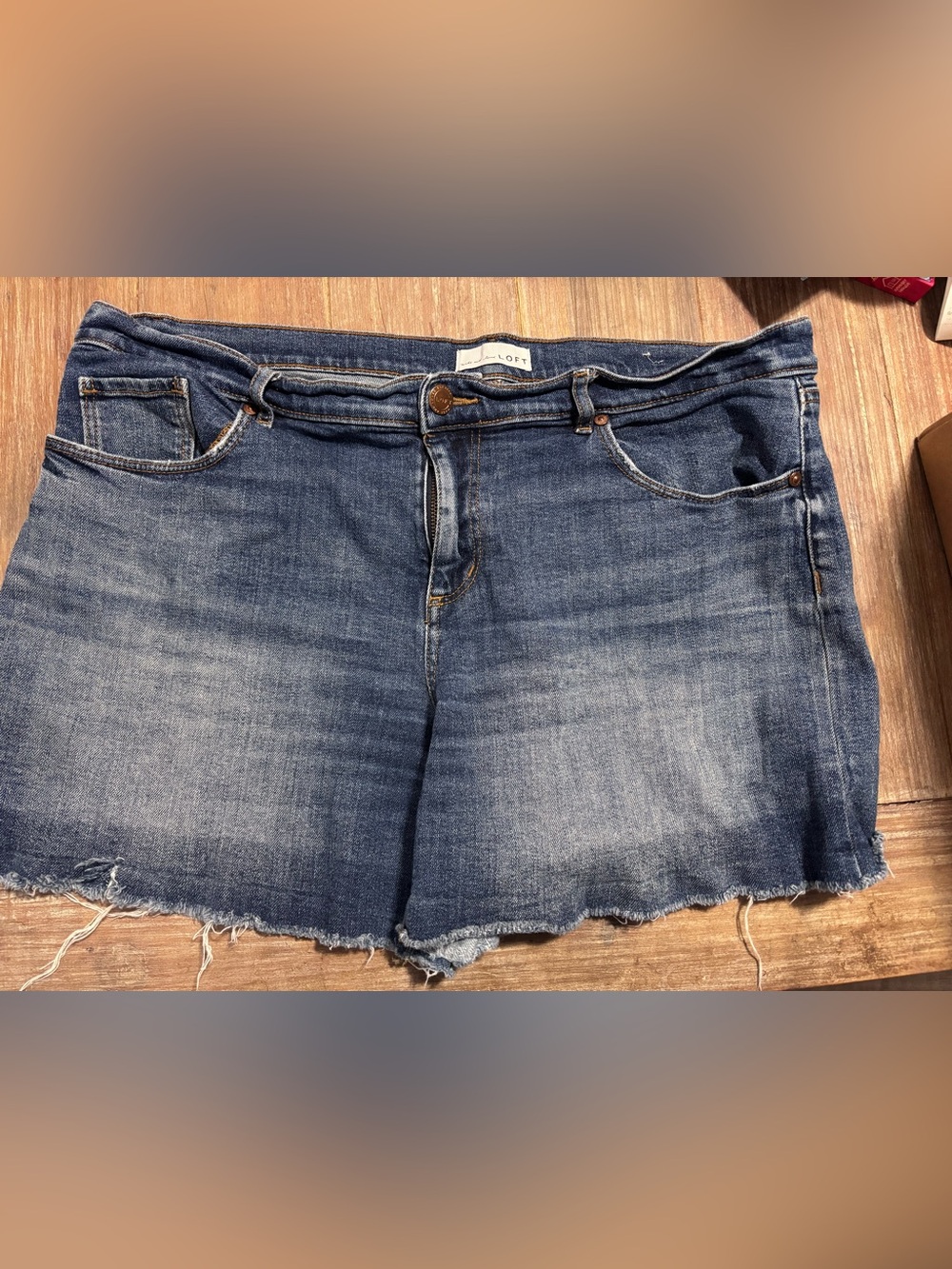 LOFT Boyfriend Denim Shorts - Blue Wash